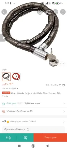 Cadeado para moto, bike etc....