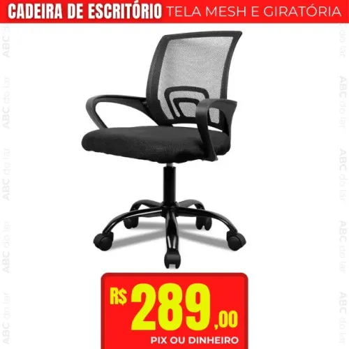 Cadeira De Escritório Tela Mesh Giratória 