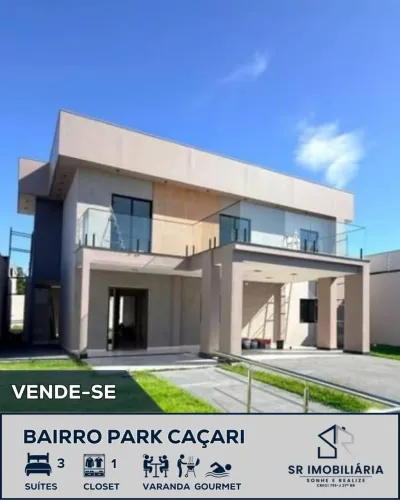 Vende-se essa linda casa no Park Caçari com 3 suítes e piscina