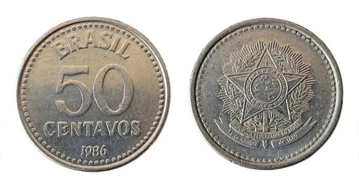 Lote Item Colecionável 50 Centavos 1986 - Cruzado - Estrela República 