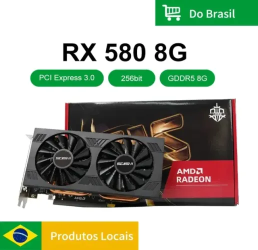 Placa De Vídeo Rx 580 8gb Ddr5 Original Com Nota Fiscal