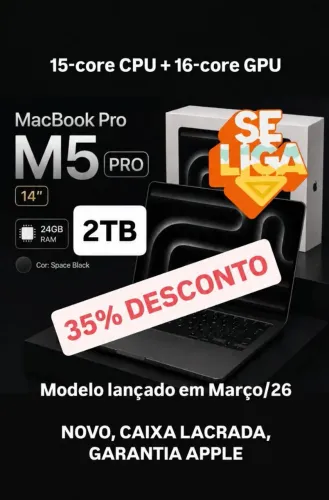 MacBook Pro M5 PRO 14" 24GB 2TB 15-core CPU 16-core GPU Space Black