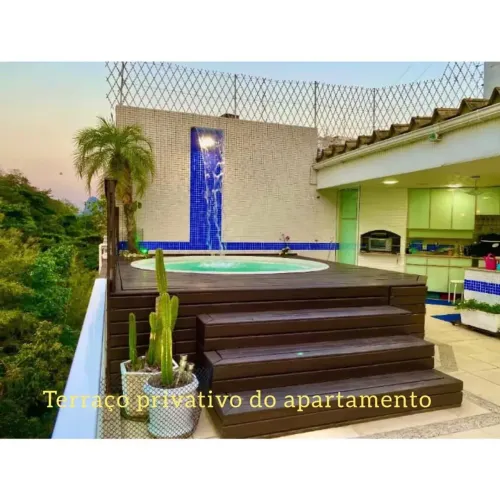 4 Quartos (2 Suites) 4 Vagas na Escritura Terraço 80 m2 Piscina 2.80 diâm c/Cascata, Churr