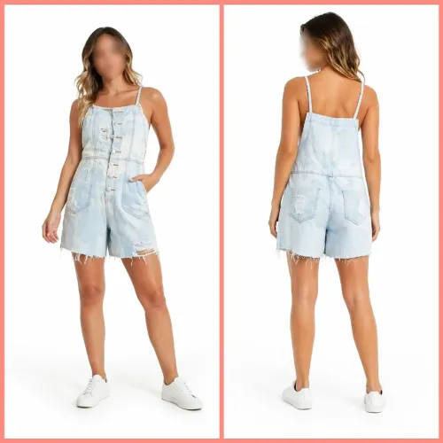 Macacão curto jeans tam 38