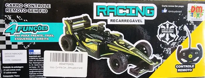 CARRINHO DE CONTROLE REMOTO RACING RECARREGÁVEL