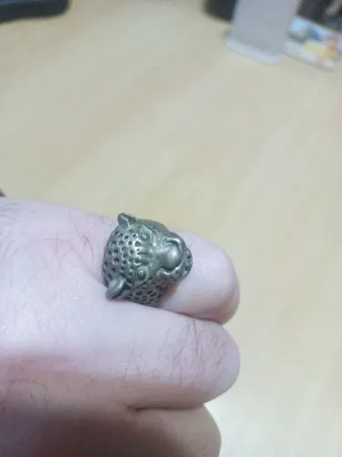 Anel em Prata 925 Cabeça de Leopardo / Romano