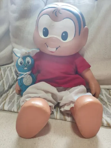 Boneca Mônica turma da Mônica original Baby Brink com seu coelho Sansão 