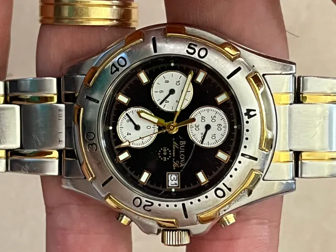 Relógio Bulova Marine Star Original - Bicolor Azul e Dourado