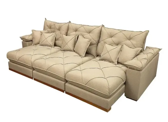 Sofá Majestic Comfort 320cm 6 Lugares Retrátil e Reclinável em Veludo