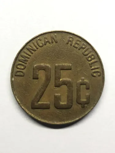 Moeda República Dominicana - 25 Cents - Casino De Bavaro - Flor de Cunho (rara)