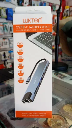 Adaptador Hub Tipo C Para Hdmi 8 em 1 Para Notebook Pc Computador - Novo