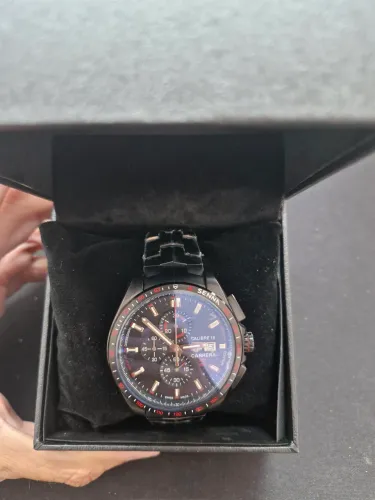 Relógio senna carrera pulseira preta em aço