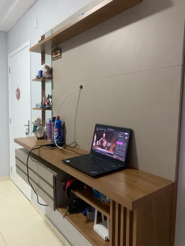 Painel completo com Rack, Gavetas e Nichos