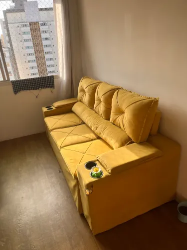Sofá 3 Lugares Suede Retrátil E Reclinável