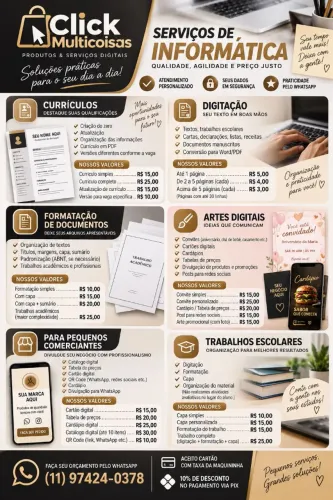 ? Serviços de Informática | Currículos, Digitação e Artes Digitais ?