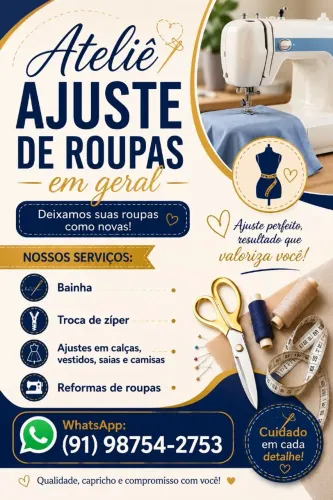 Faço ajustes  de roupas em geral 