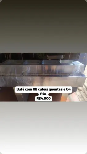 Buffet edanca com 08 cubas quente e 04 frias, 127v.