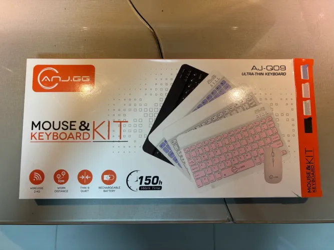 Kit Teclado e Mouse Sem Fio Recarregável ANJ.GG AJ-Q09 Novo