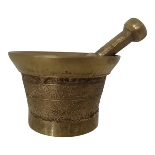 Antigo Almofariz Bronze Pilão Pequeno Com Pistilo