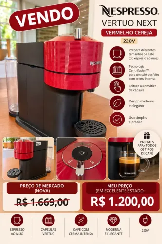 Nespresso Vertuo Next Vermelho Cereja - 220 V