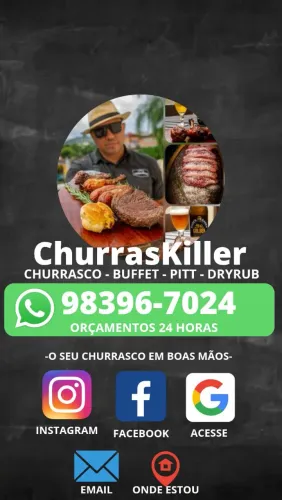 Churrasqueiro e Buffet com sobremesa gratis
