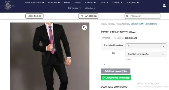 Terno Slim Fit Microfibra 52