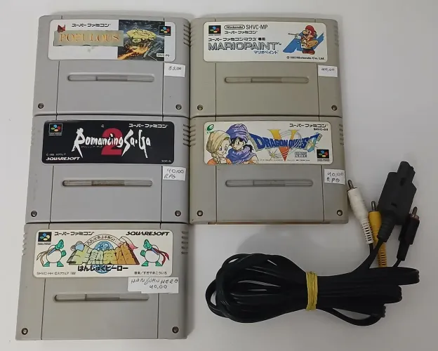 Kit Jogos Originais + Cabo Av Original Super Nintendo