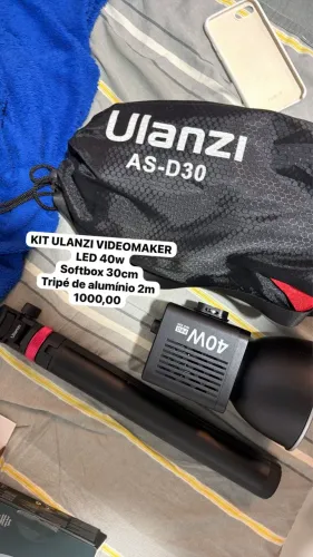 Kit Led, tripé e softbox ulanzi videomaker mobile 