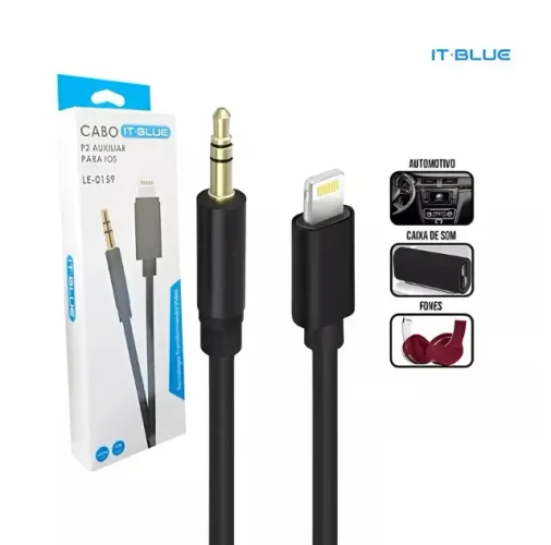 Cabo Auxiliar P2 Para Lightning iPhone It-Blue