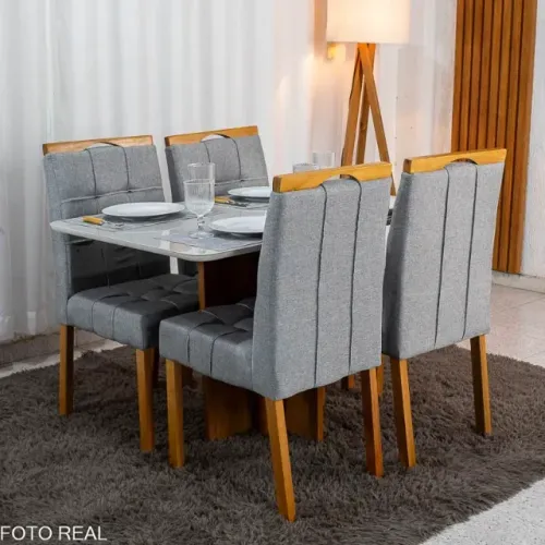 Mesa de Jantar Moscou 120x80 + 4 Cadeiras MDF__Novo. Pronta Entrega.