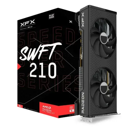 ler descrição Placa de Vídeo RX 7600 XT XFX Speedster SWFT 210 AMD, 16GB GDDR6