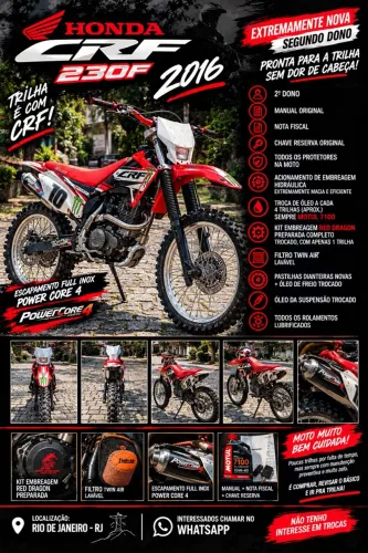 CRF 230F 2016 ? EXTREMAMENTE NOVA | 2º DONO | MUITO BEM CUIDADA