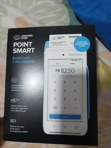 Maquininha point smart mercado pago completa vem Wi-Fi chip