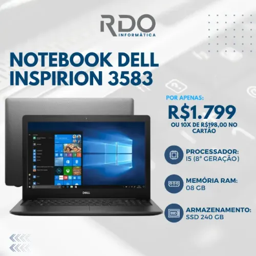 Notebook Dell 3583 I5 8ª RAM SSD | Ideal para Estudos, Trabalhos e Home Office