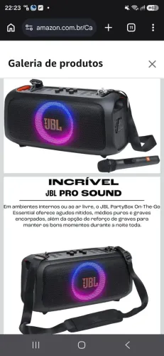 Caixa de som  JBL com microfone