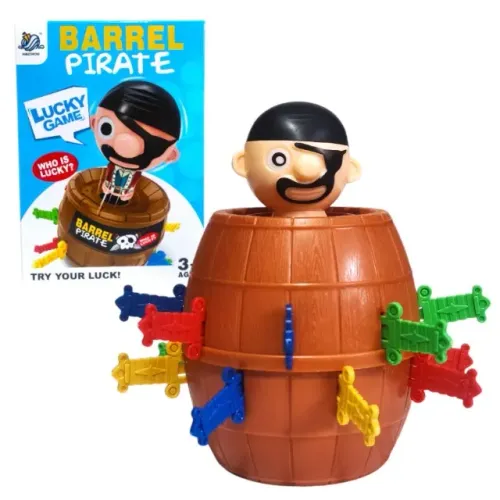 Brinquedo Infantil Jogo Mesa Barril Pula Pirata Interativo 