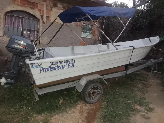 Barco completo 5 metros motor 25hp Yamaha com carrocinha rodoviária 