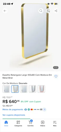 Espelhos de alto padrão