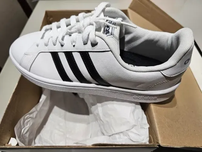 Tenis Adidas Grand Court Branco-Preto 41