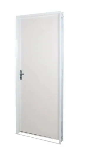 PORTA LISA BRANCA BATENTE EM ALUMINIO BRANCO 2,15x0,85 - BATENTE 6,5CM