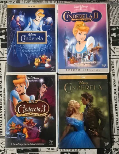 DVD Cinderela 1, 2, 3 e Live Action - Disney 