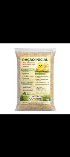 Ração pintinhos codornas patinhos frangos angola 1kg