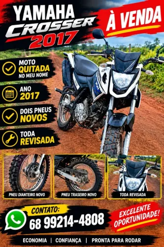 Vendo crosser 2017 toda revisada quitada no meu nome somente pegar eh andar 