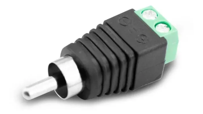 Kit 2 Conectores Rca Macho Com Borne Plug Cftv - Novo