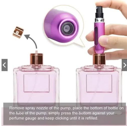 KIT 3 Pcs Porta Perfume Recarregavel Portatil Spray 5ml
