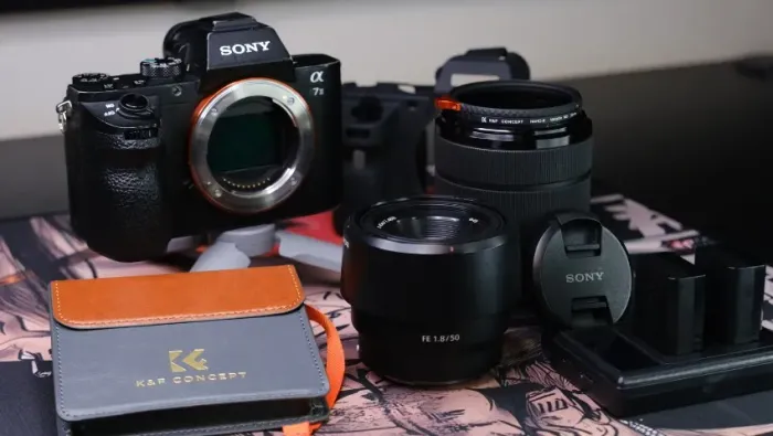 Sony A7 II + 50mm f1.8 + 28-70mm + Filtro ND K&F + 2 Baterias com base