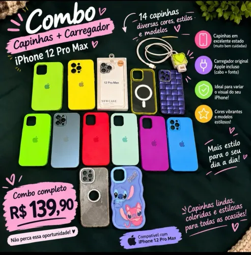 Kit de capinha e carregador 12pro max