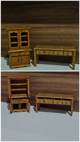Kit móveis miniatura 1:12 casa de boneca Altaya