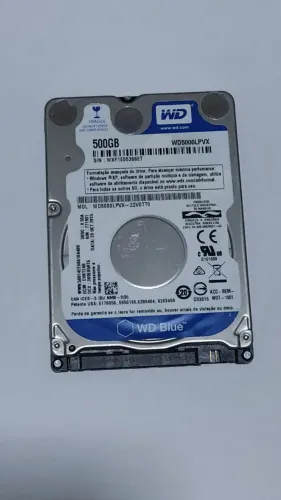 HD 500GB Western Digital WD Blue 2.5" Slim p/ Notebook e Consoles - Saudável