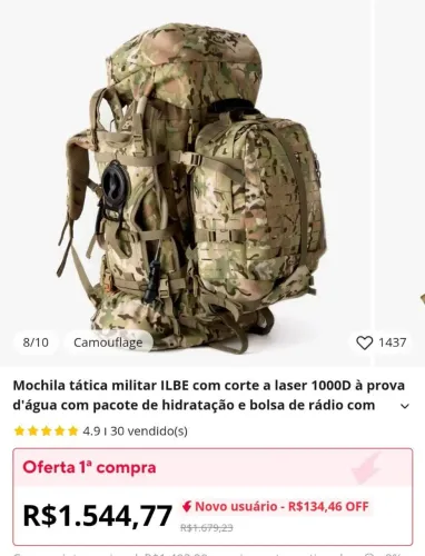 Mochila tatica militar